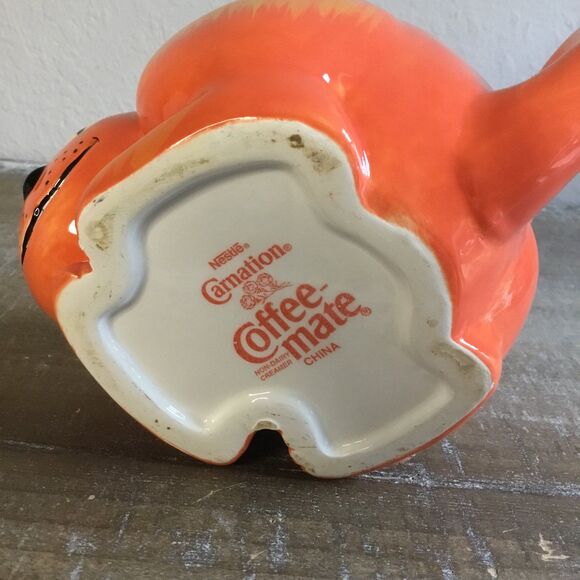 Carnation coffee-mate big orange cat with tail handle mug vintage oversized cup - Picture 4 of 6